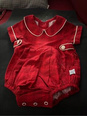 Darling Mae Red Baby One-Piece by RICRAC & RUFFLES